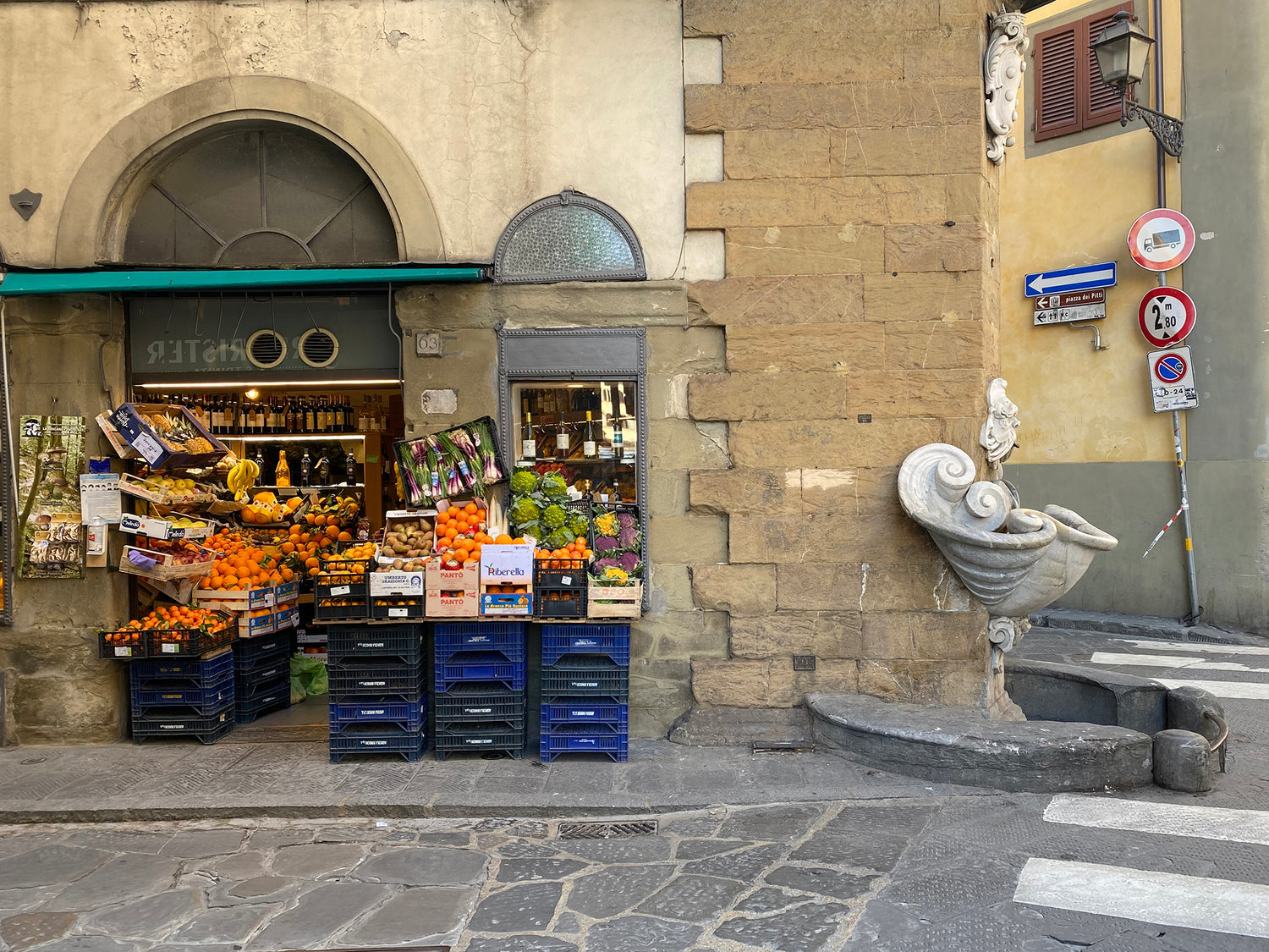 Florence Italy street grocery store