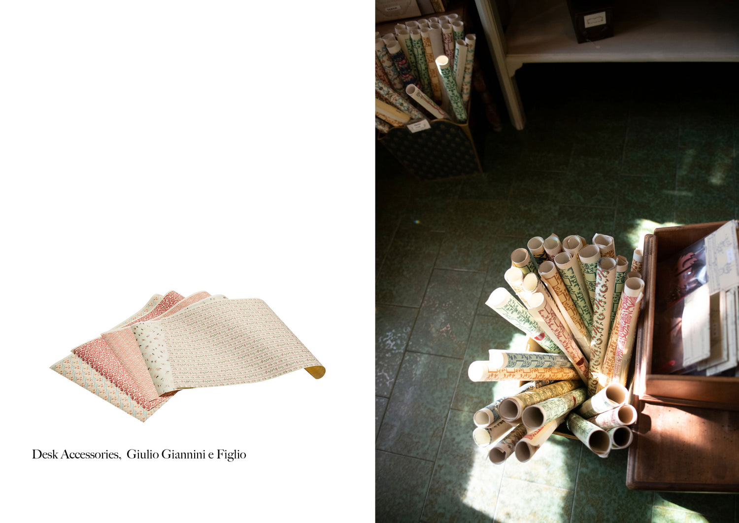 Giannini handcrafted paper desk accessories Florence italian artisan