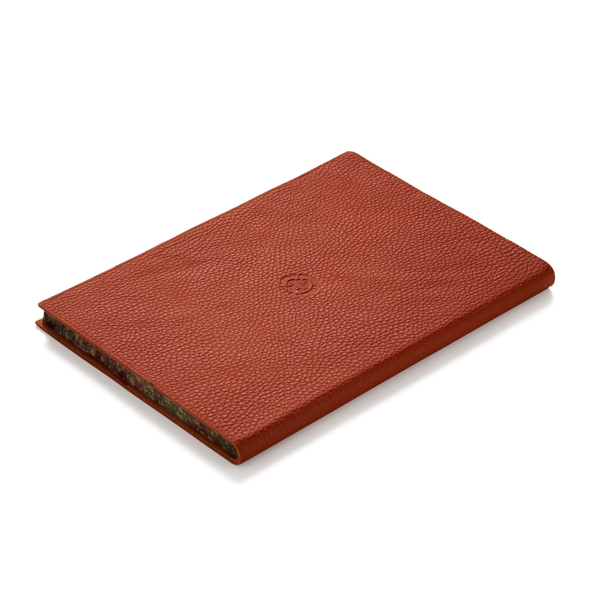 Leather Book with Golden Iris - Large-orange