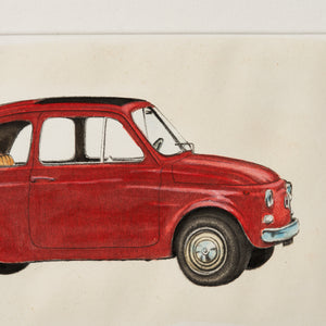 ippogrifo-artisan-etching-acquaforte-watercolor-red-fiat-500