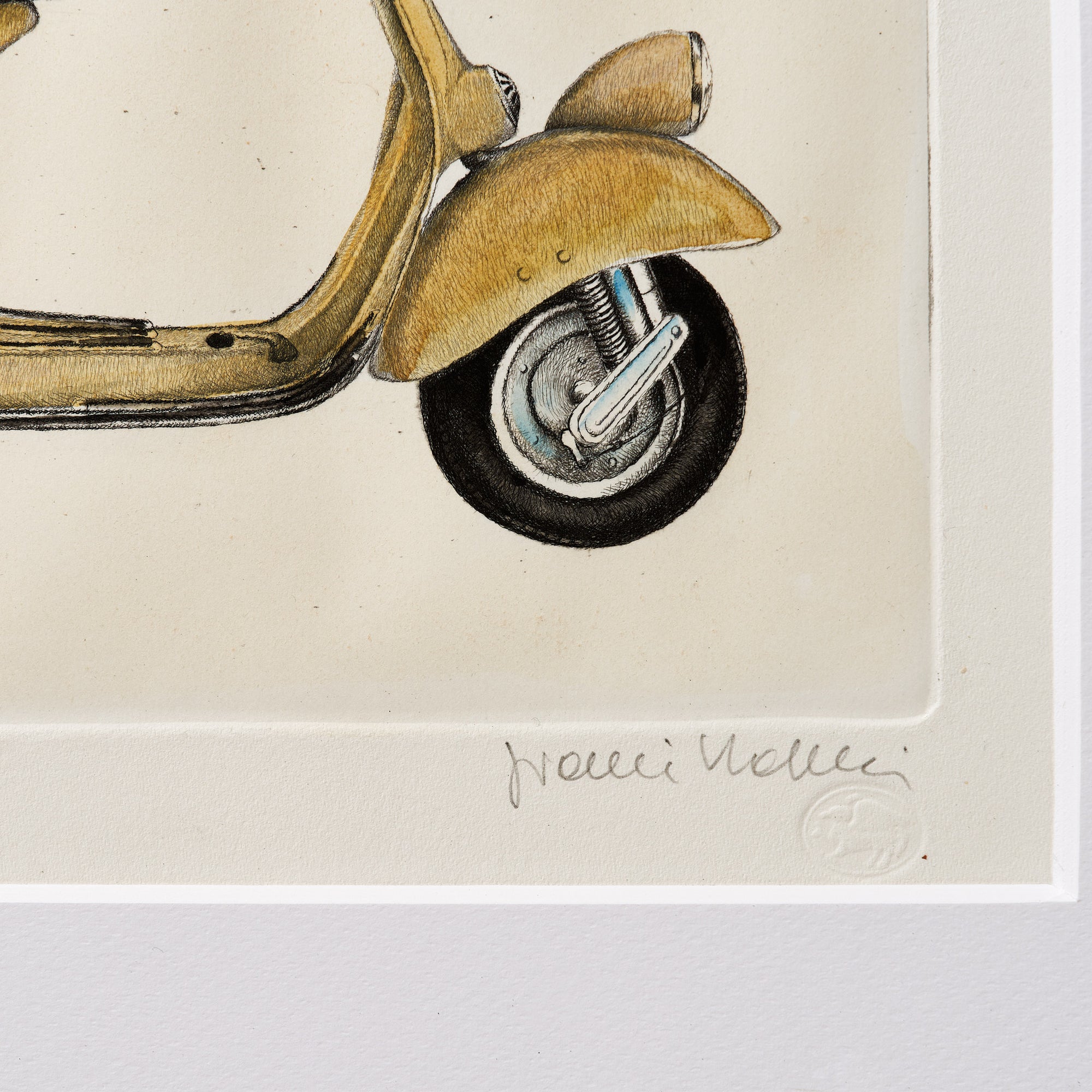 ippogrifo-artisan-etching-acquaforte-watercolor-tan-vespa