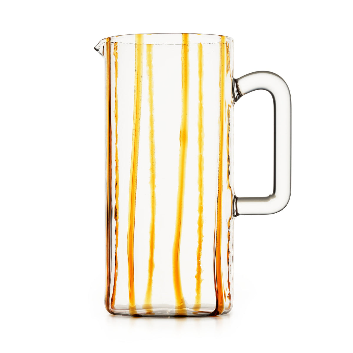 Locchi-artisan-glass-carafe-lines-amber