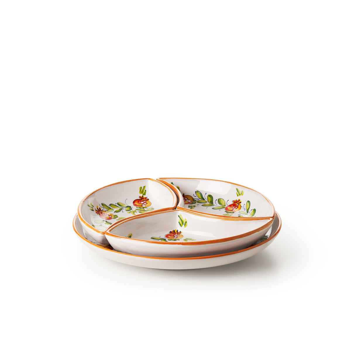 sbigoli-ceramics-pottery-pomegranates-4-plate-Hors-D-Oeuvres-Set