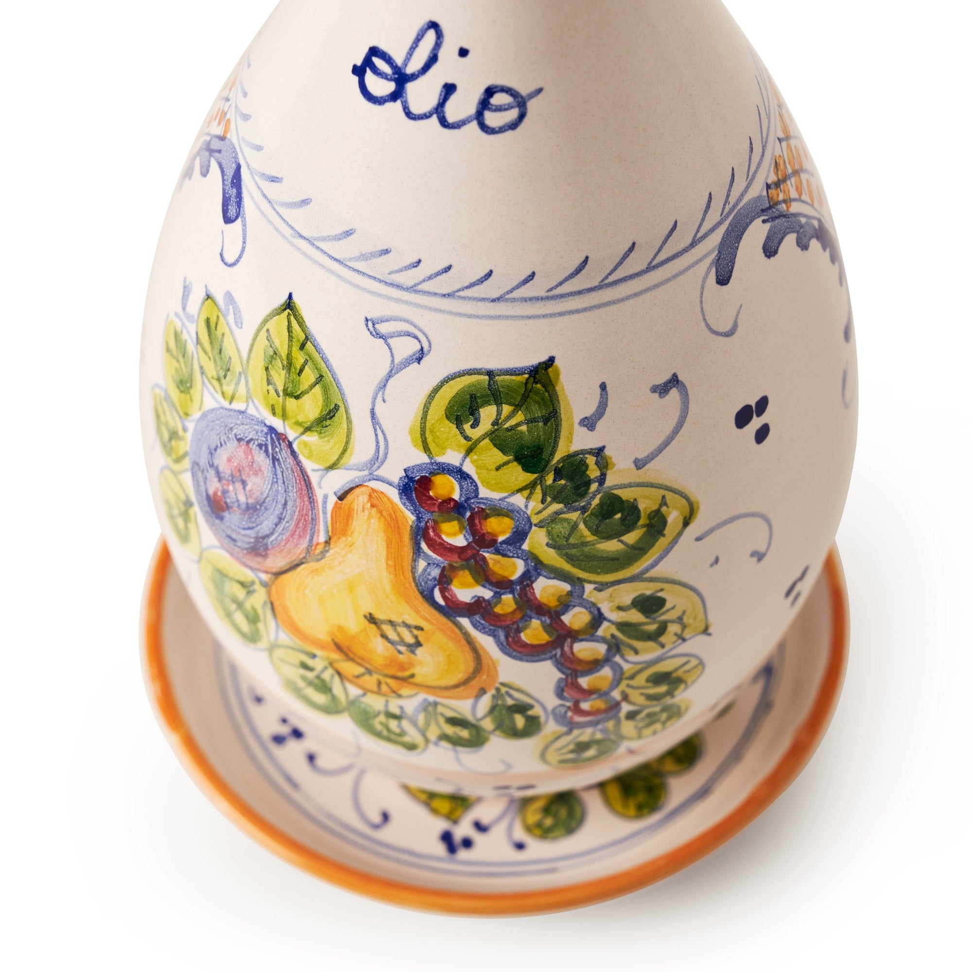 sbigoli-ceramics-pottery-oil-bottle-saucer-spoon-holder-set-autunno-autumn