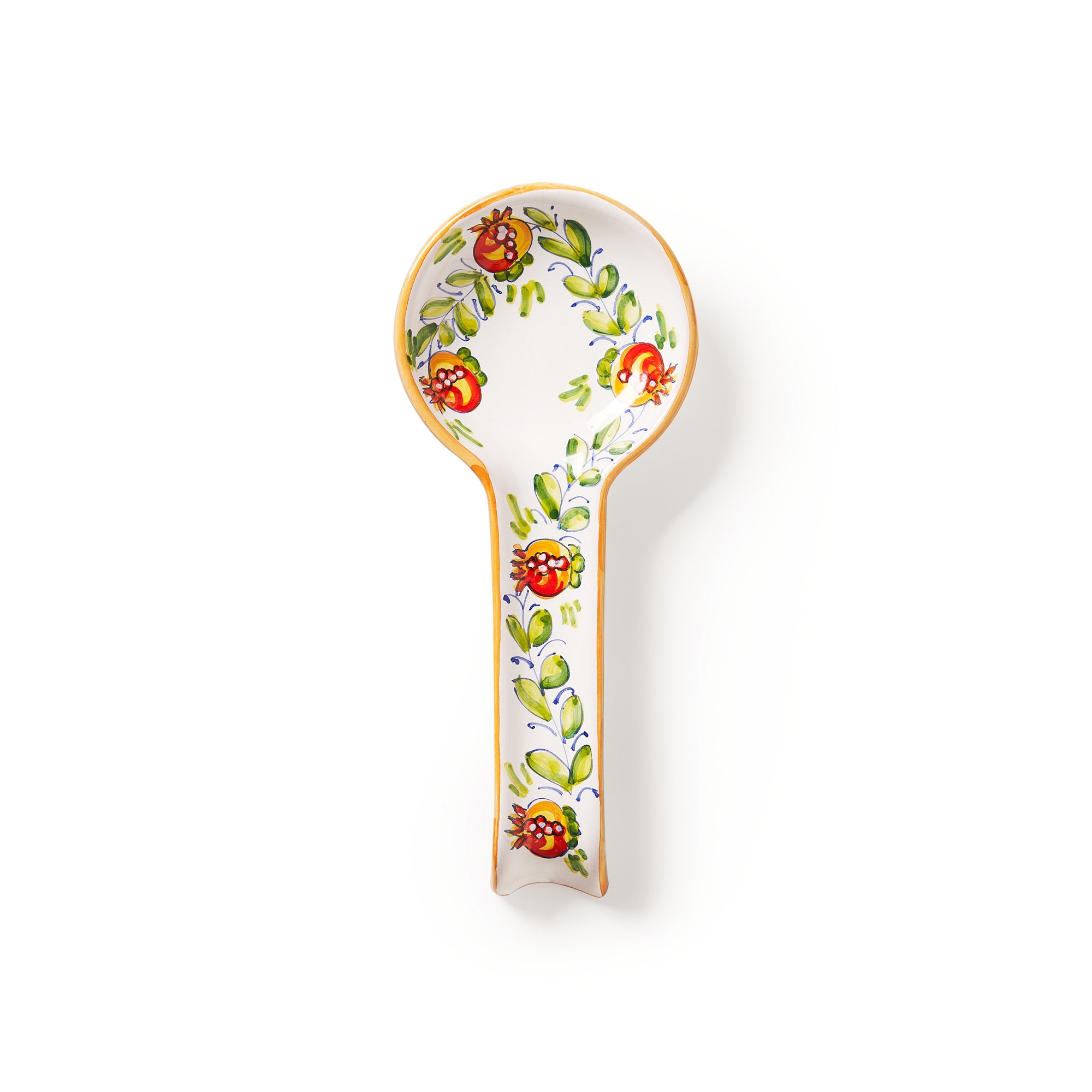 sbigoli-ceramics-pottery-oil-bottle-saucer-spoon-holder-set-pomegranates