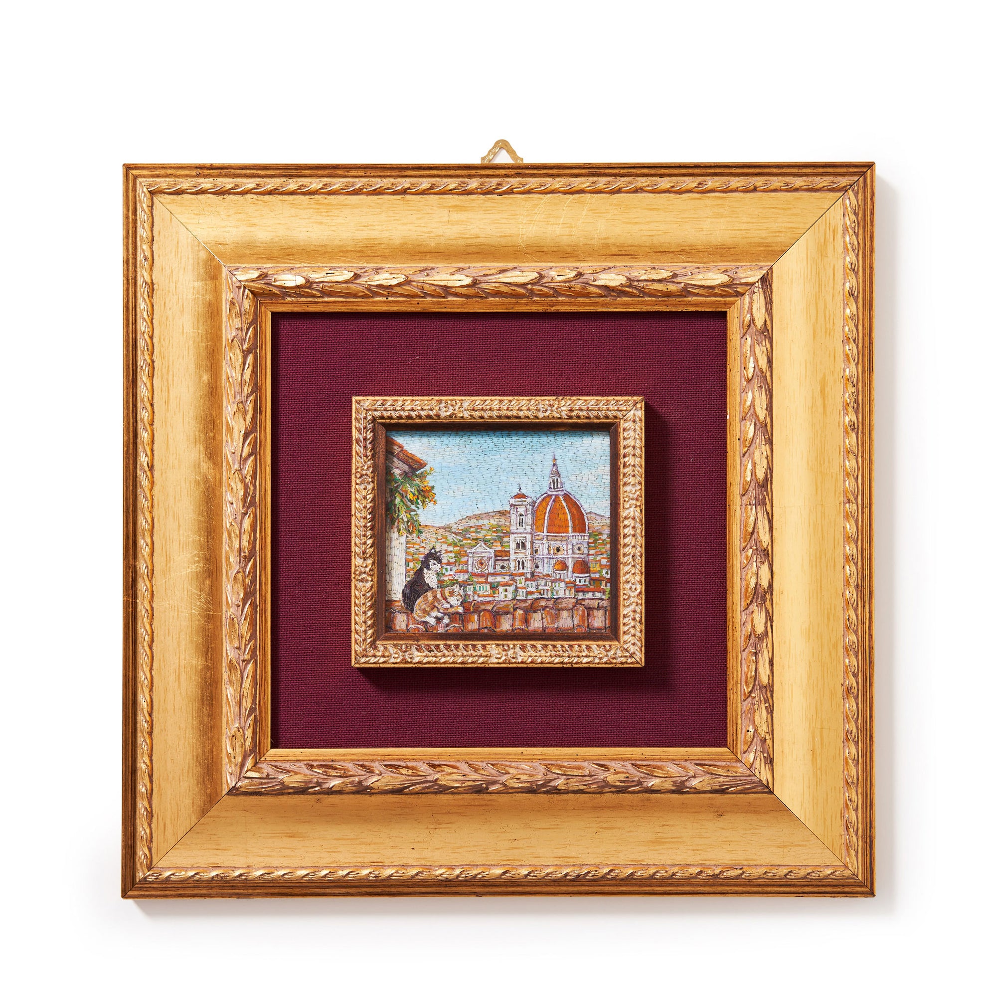 Florence Duomo with Cats in Glass Micro Mosaic