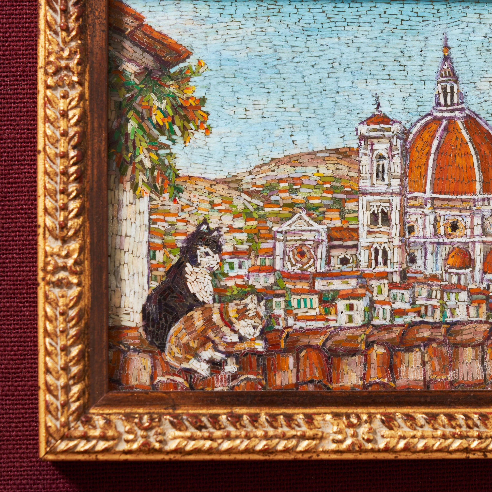 Florence Duomo with Cats in Glass Micro Mosaic
