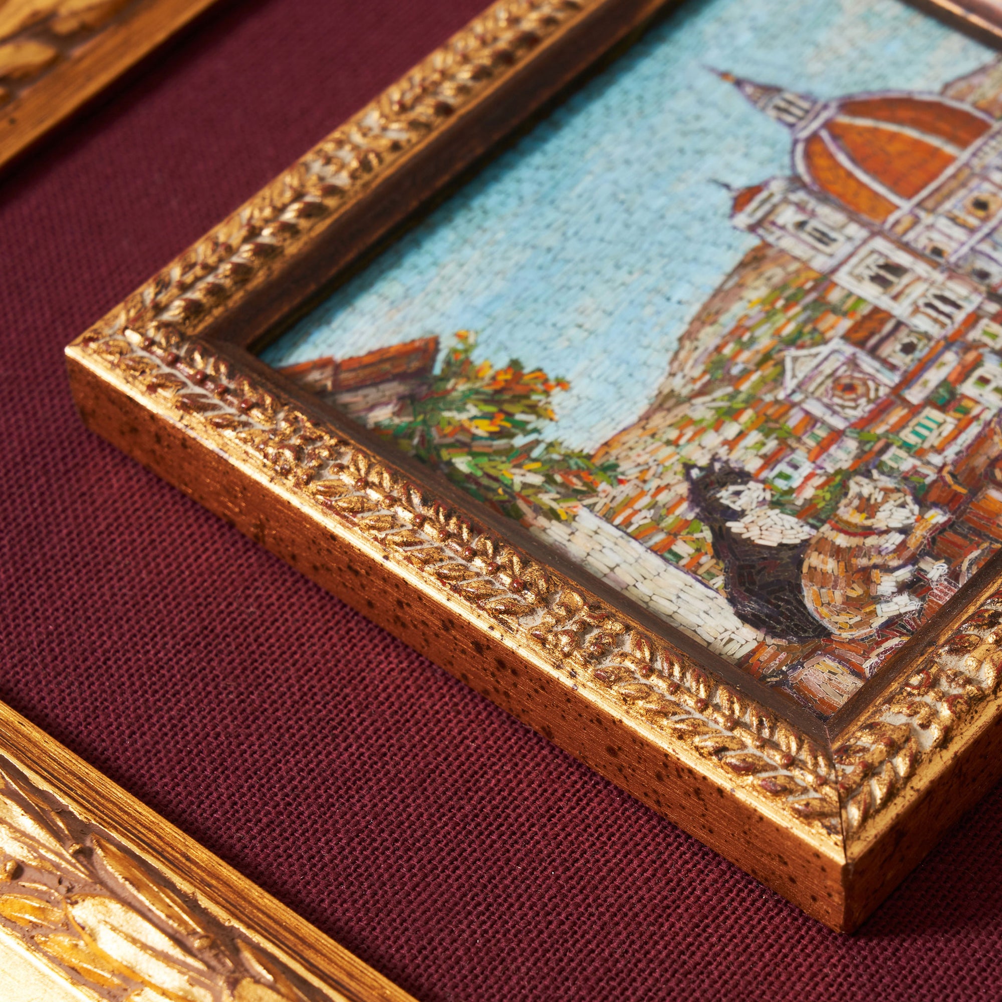 Florence Duomo with Cats in Glass Micro Mosaic
