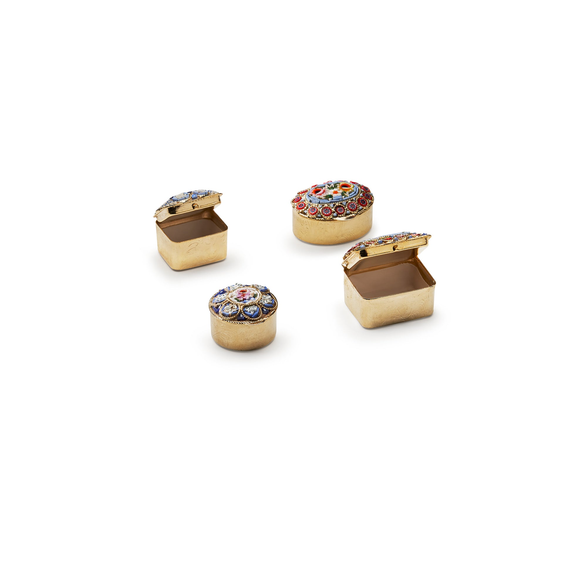Traversari-Artisan-Mosaics-Product-Set-of-4-small-gold-plated-brass-boxes-with-glass-mosaic