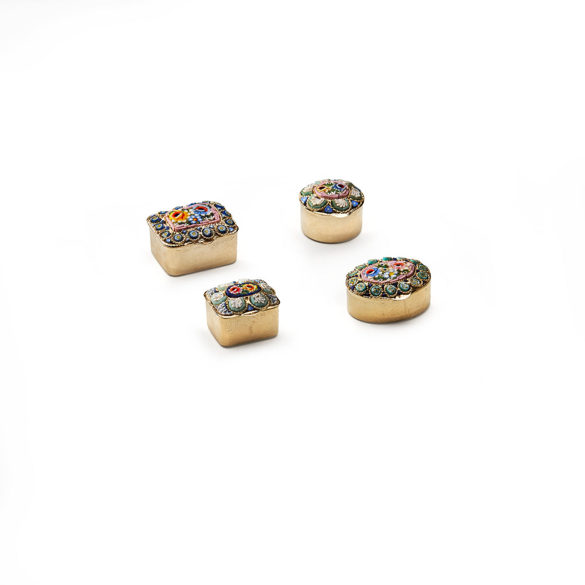 Traversari-Artisan-Mosaics-Product-Set-of-4-small-gold-plated-brass-boxes-with-glass-mosaic