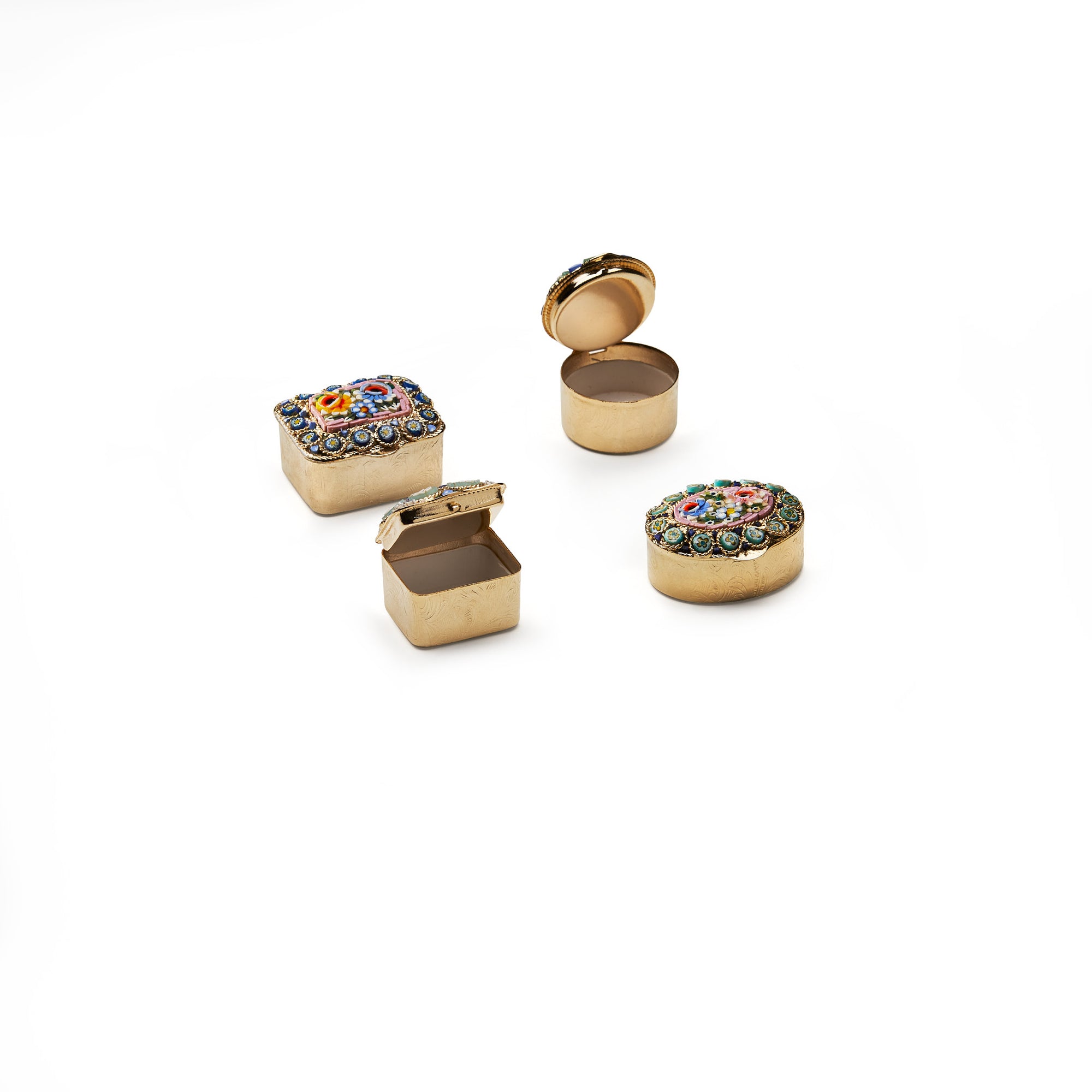 Traversari-Artisan-Mosaics-Product-Set-of-4-small-gold-plated-brass-boxes-with-glass-mosaic