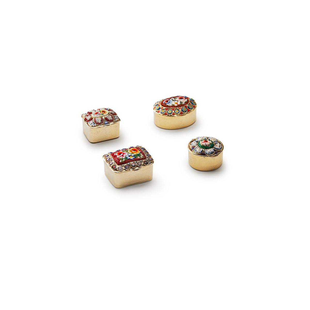 Traversari-Artisan-Mosaics-Product-Set-of-4-small-gold-plated-brass-boxes-with-glass-mosaic