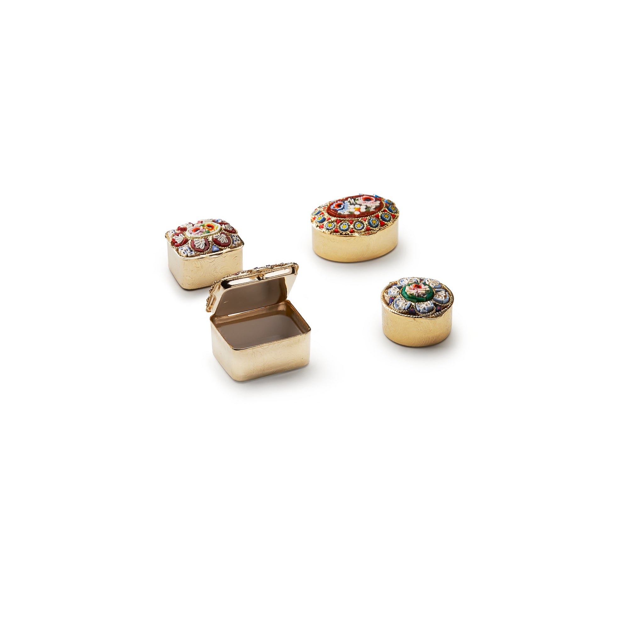 Traversari-Artisan-Mosaics-Product-Set-of-4-small-gold-plated-brass-boxes-with-glass-mosaic