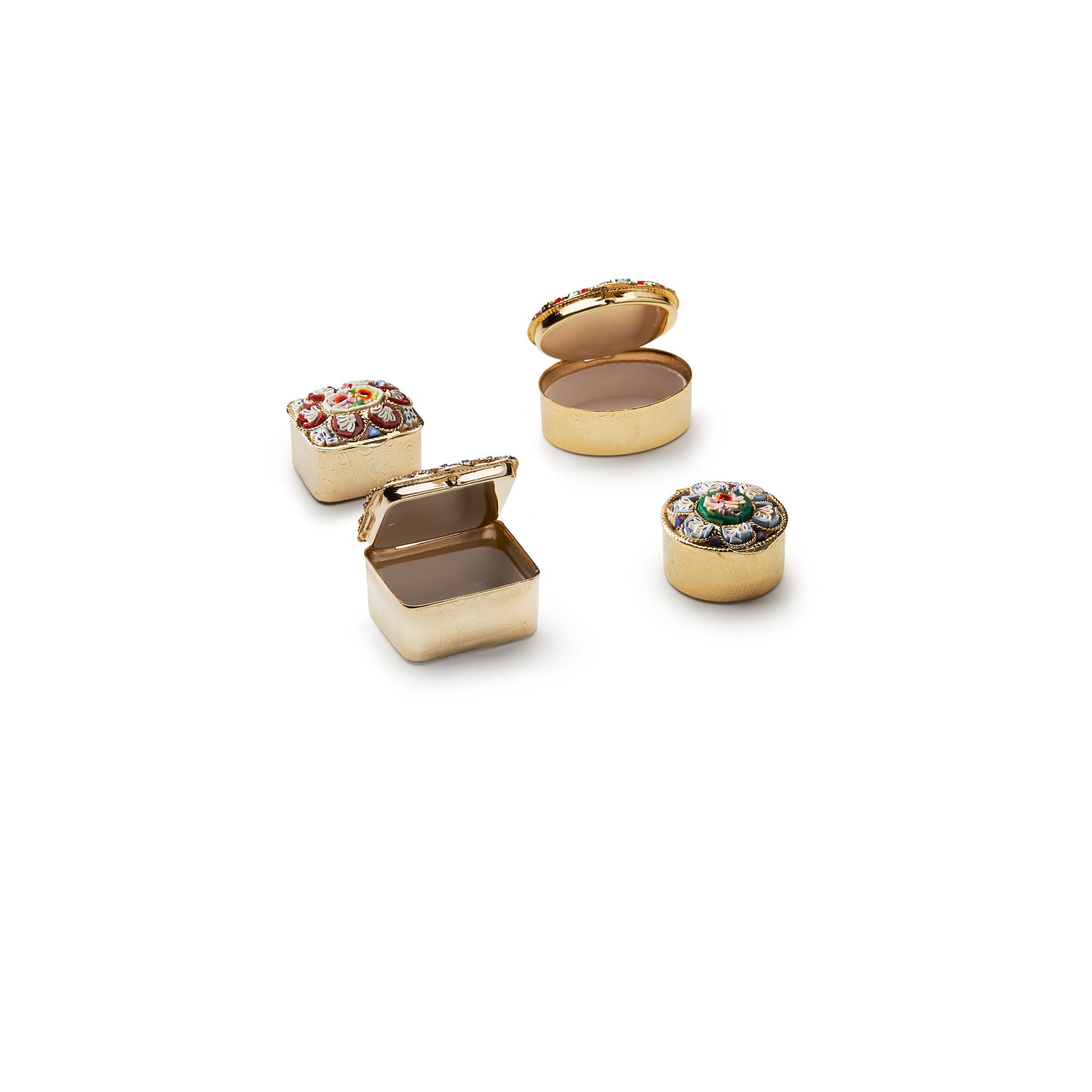 Traversari-Artisan-Mosaics-Product-Set-of-4-small-gold-plated-brass-boxes-with-glass-mosaic