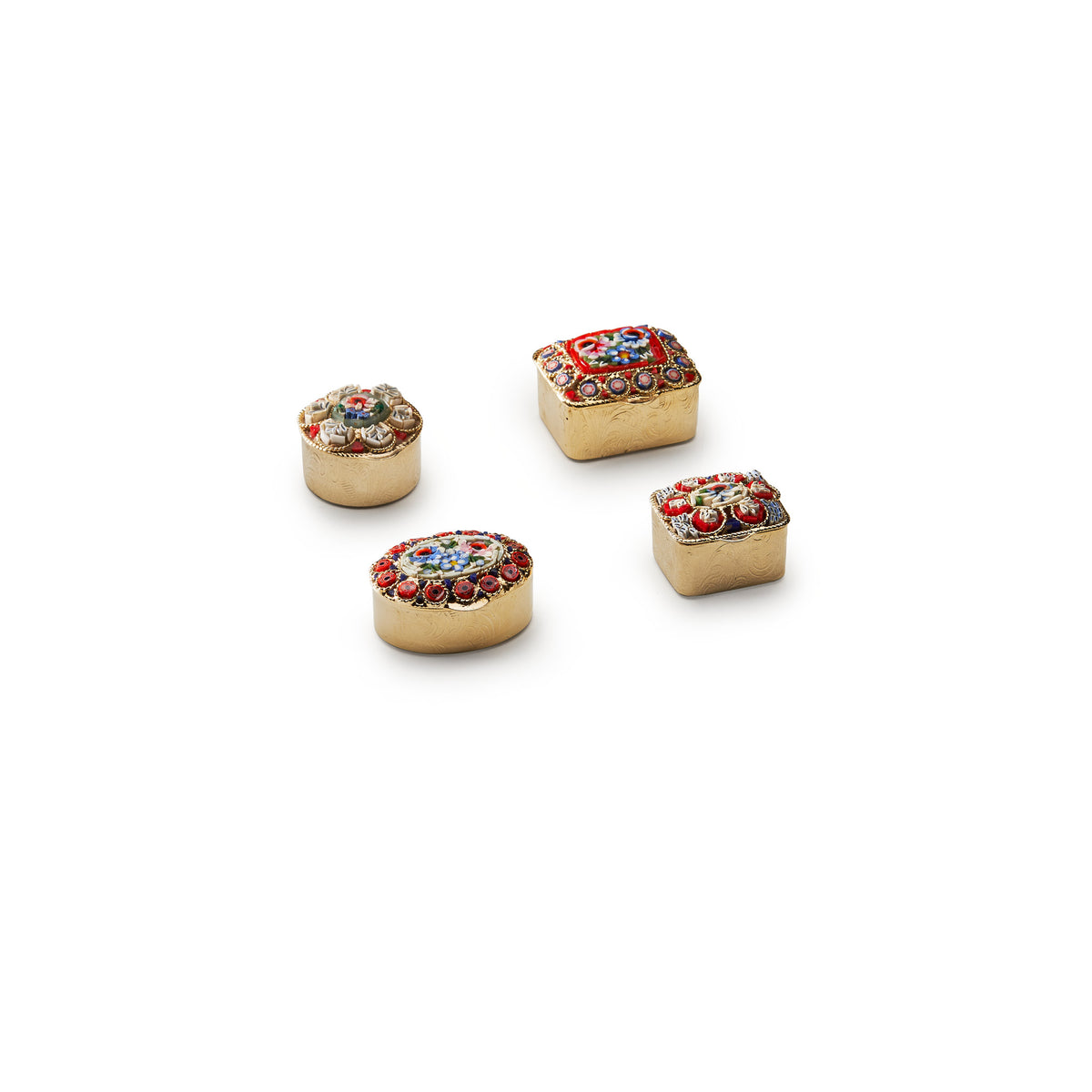 Traversari-Artisan-Mosaics-Product-Set-of-4-small-gold-plated-brass-boxes-with-glass-mosaic