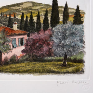 ippogrifo-artisan-etching-acquaforte-watercolor-villa-with-gate